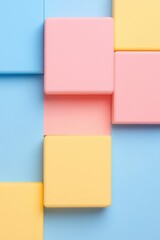 Fototapeta premium Vibrant geometric shapes in pastel colors