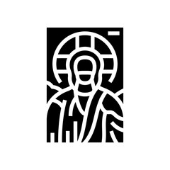 mosaic christ byzantine glyph icon vector. mosaic christ byzantine sign. isolated symbol illustration