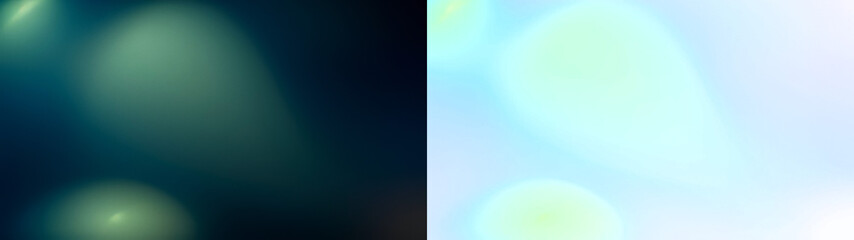 Subtle blue and green light leak with gradient overlay, enhancing visuals with a natural effect.  Black and Transparent PNG for overlay effect.