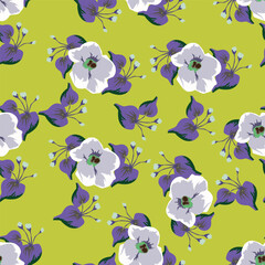 Amazing seamless floral pattern with bright colorful small flowers.