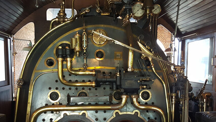Steam engine train cab