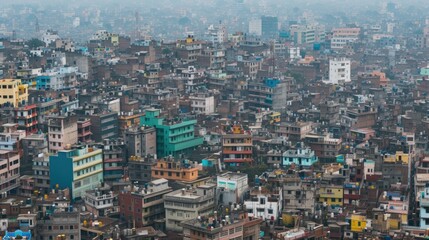 Fototapeta premium Vibrant urban density in a bustling cityscape
