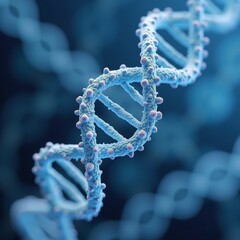 3D DNA helix model - ideal for science blogs, genetics websites, medical presentations, and educational materials on molecular biology and biotechnology