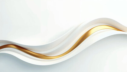 Obraz premium Stylish abstract design featuring flowing white and gold curves, perfect for luxury branding, fashion, or modern artistic projects.