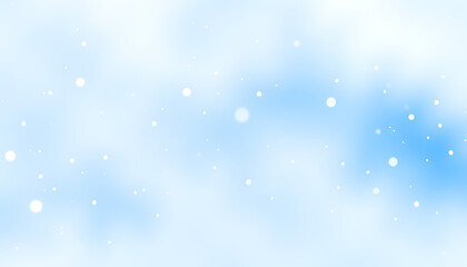 Fototapeta premium Abstract blue winter watercolor background. Sky pattern with snow. Light blue watercolour paper texture background. Vector water color design illustration, minimalism