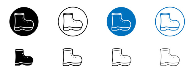 Brisk boots icon set in black and blue colors