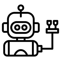 Service Robot vector icon style