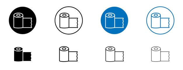 Bandage roll icon set in black and blue colors