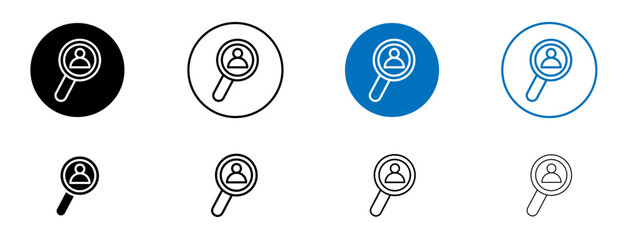 Job vacancy icon set in black and blue colors