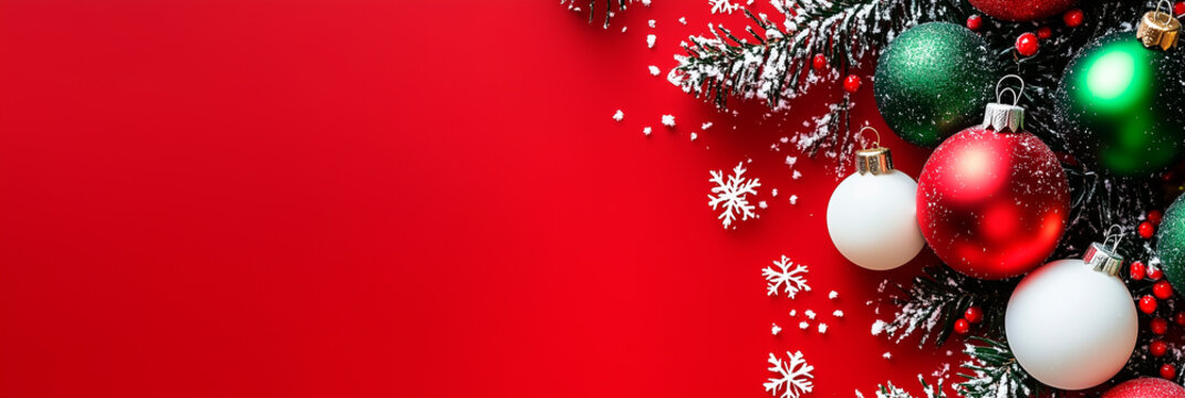 Christmas, new year luxury template with place for text. Social media post, banner, header, email, cover, flyer brochure, invitation, greeting card. Trendy elegant modern design. Generative Ai content