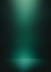 Glowing green blurred light gradient dark grainy black vertical background glowing light spot copy space