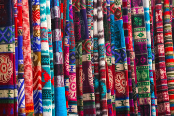 Goods in the cloth shop on the streets of Arambol, Goa, India.