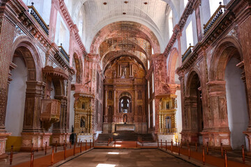 Obraz premium Beautiful interiors of Church of St. Francis of Assisi in Old Goa, India.