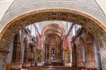 Beautiful interiors of Church of St. Francis of Assisi in Old Goa, India.