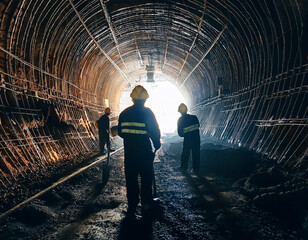 Workers working in a mine