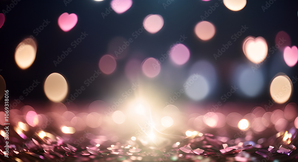 Poster blurry image of a pink background with many small pink circles