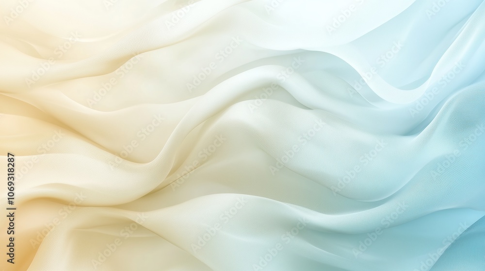 Poster soft, flowing fabric in shades of blue and cream creating a serene backdrop for artistic projects or