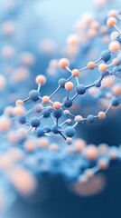 This stunning representation reveals the intricate structures of a molecule under electron microscopy at 500x magnification. The elegance and complexity of the molecular arrangement are highlighted