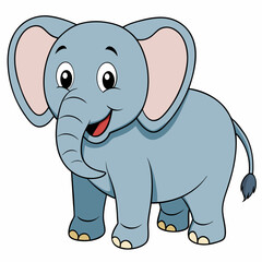 elephant, animal, cartoon, mammal, vector, illustration, baby, fun, wild, safari, wildlife, character, cute, zoo, animals, drawing, funny, nature, jungle, art, pink, happy, clipart, gray, 