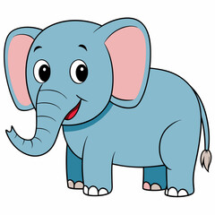 elephant, animal, cartoon, mammal, illustration, vector, baby, fun, wild, safari, cute, zoo, character, wildlife, art, drawing, nature, funny, clipart, happy, jungle, animals, smiling, gray, elephants