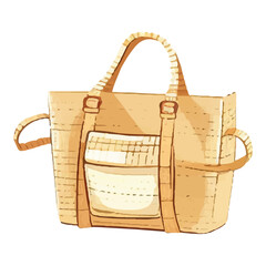beach bag on a white background. wind illustration. a cute fashionable bag for summer.