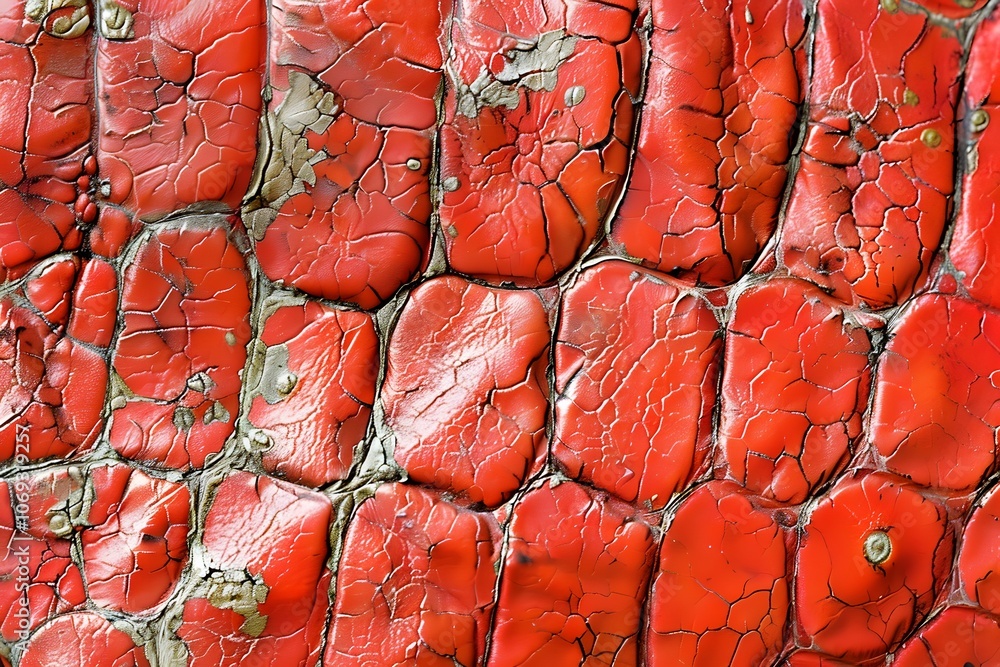 Aufkleber vibrant red textured surface with cracks and patterns