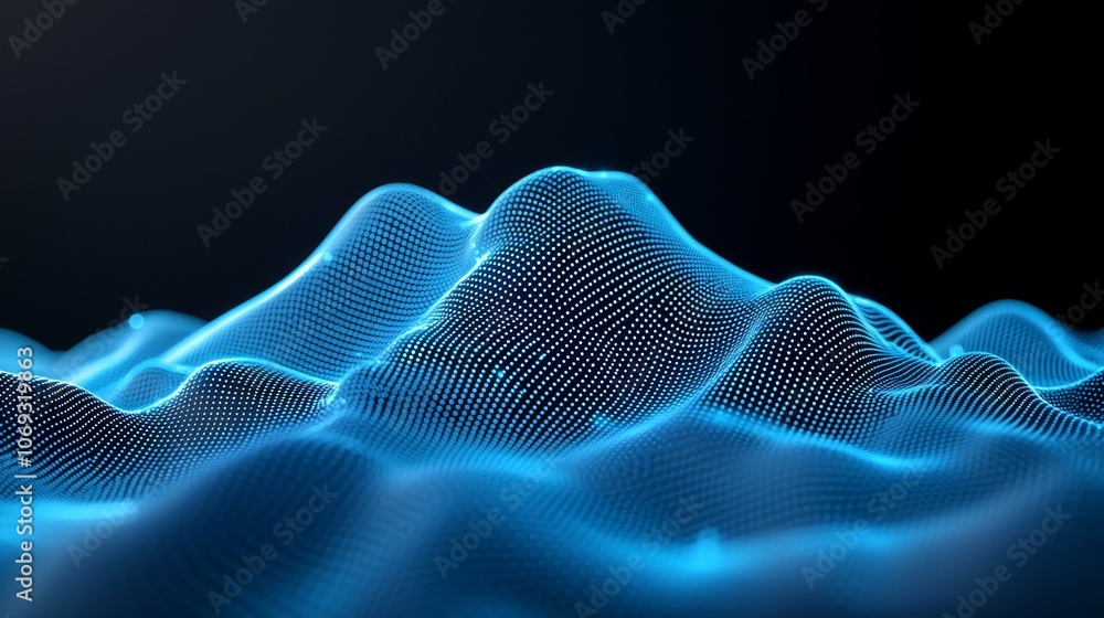 Poster futuristic 3d rendering of dots and lines. computer geometric digital connection structure. plexus w