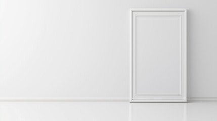 white framed mirror isolated on white background