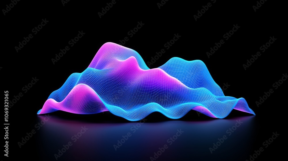 Poster 3d rendering of futuristic dots and lines. computer-based geometric digital connection structure. fu