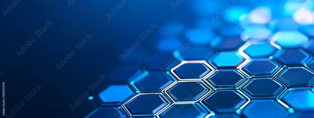 Poster background of futuristic hexagons. big data analysis. 3d image.