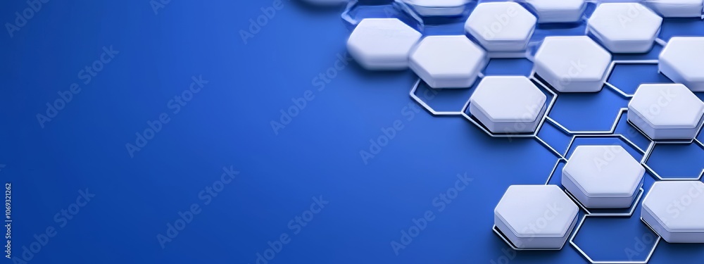 Poster background with abstract hexagons. analysis and automation of stock data. big data.
