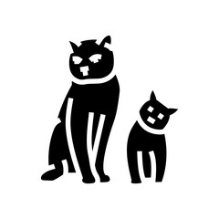 kittens cat breeding glyph icon vector. kittens cat breeding sign. isolated symbol illustration