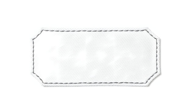 Cloth label tag blank mockup isolated with white highlights, png