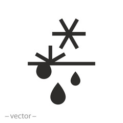 snow thaw, defrost icon, unfreeze function, flat vector illustration