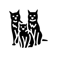 family cat breeding glyph icon vector. family cat breeding sign. isolated symbol illustration