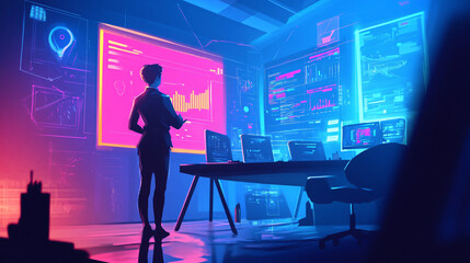 A concept illustration of a startup working on breakthrough ideas and innovation.