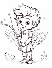 Cute cupid character illustration for valentine's day design