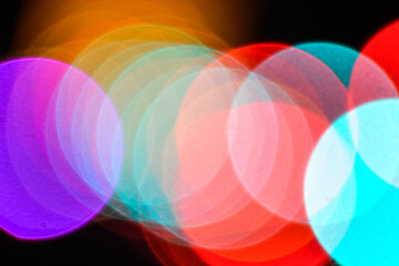 Background bokeh of bright colorful lights; abstract background