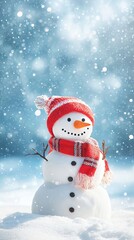 Charming Snowman in Winter Wonderland: Festive Holiday Scene