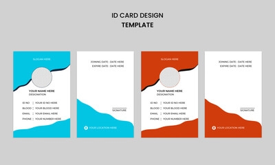 simple creative clean modern minimalist business id card company employee id card design template