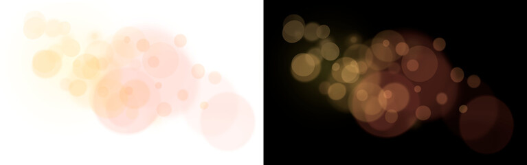 festive abstract effect of golden and red bokeh on a transparent and black background, festive...