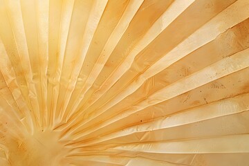 Elegant Textured Fan with Radiating Pleats in Soft Golden Tones