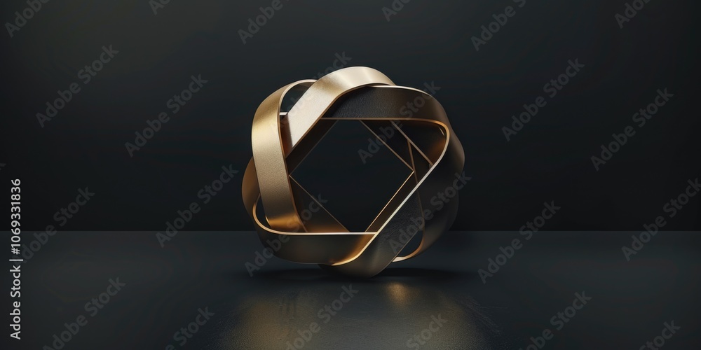 Aufkleber a close-up shot of a golden object sitting on a dark background