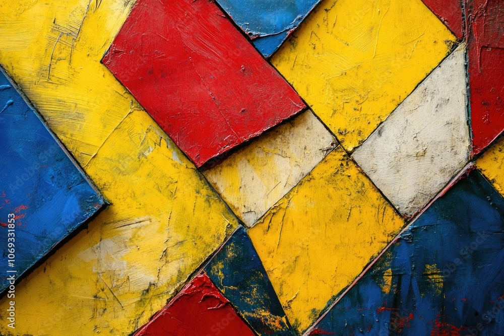 Poster a detailed view of a vibrant and artistic painted wall, ideal for use in design or illustration proj