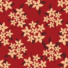 seamless pattern of flowering spring branches