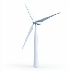 An isolated image of a wind turbine on a white background