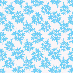 Vector illustration of a seamless floral pattern with spring flowers. Lovely floral background in sweet colors