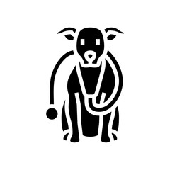 stethoscope dog glyph icon vector. stethoscope dog sign. isolated symbol illustration