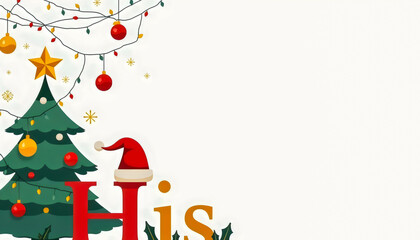 Christmas Holiday Greeting with Santa Hat