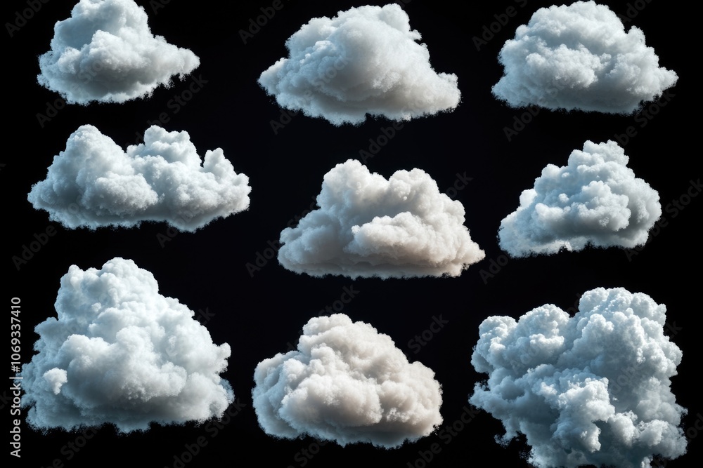 Poster A collection of clouds on a dark and mysterious backdrop